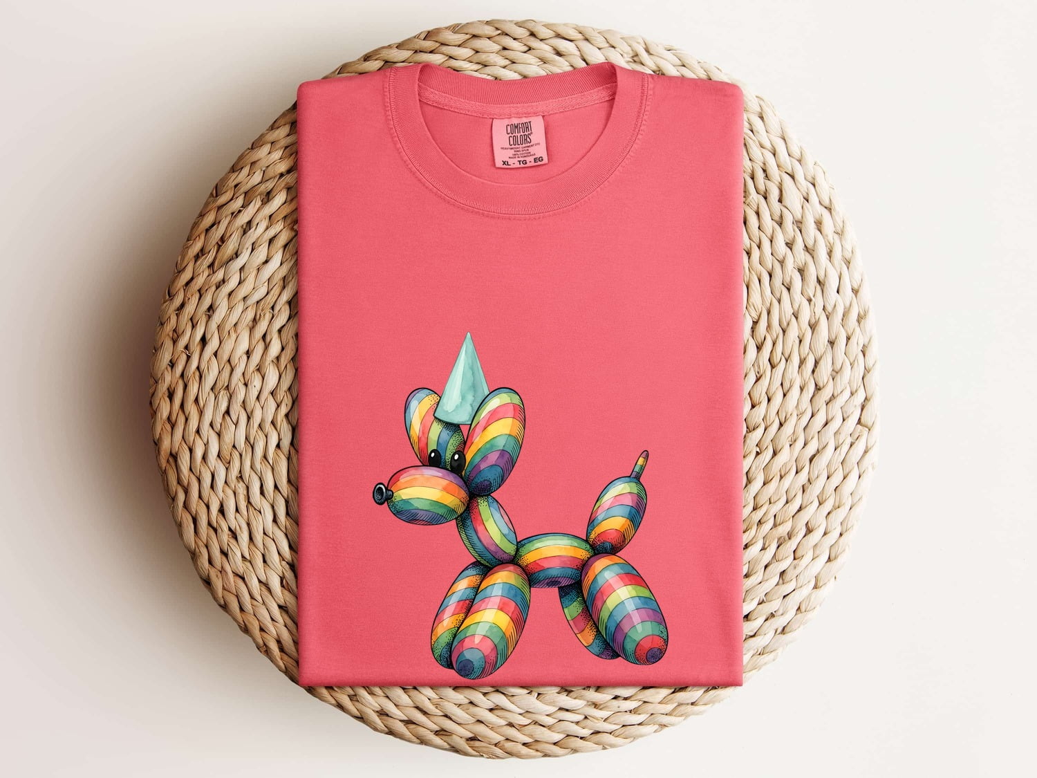 Balloon Pet Shirt Cute Event Gift Women Vibrant Tee Balloon Animal T-Shirt Adorable Fan Colorful Tshirt Party Graphic Fanciful Party Cap
