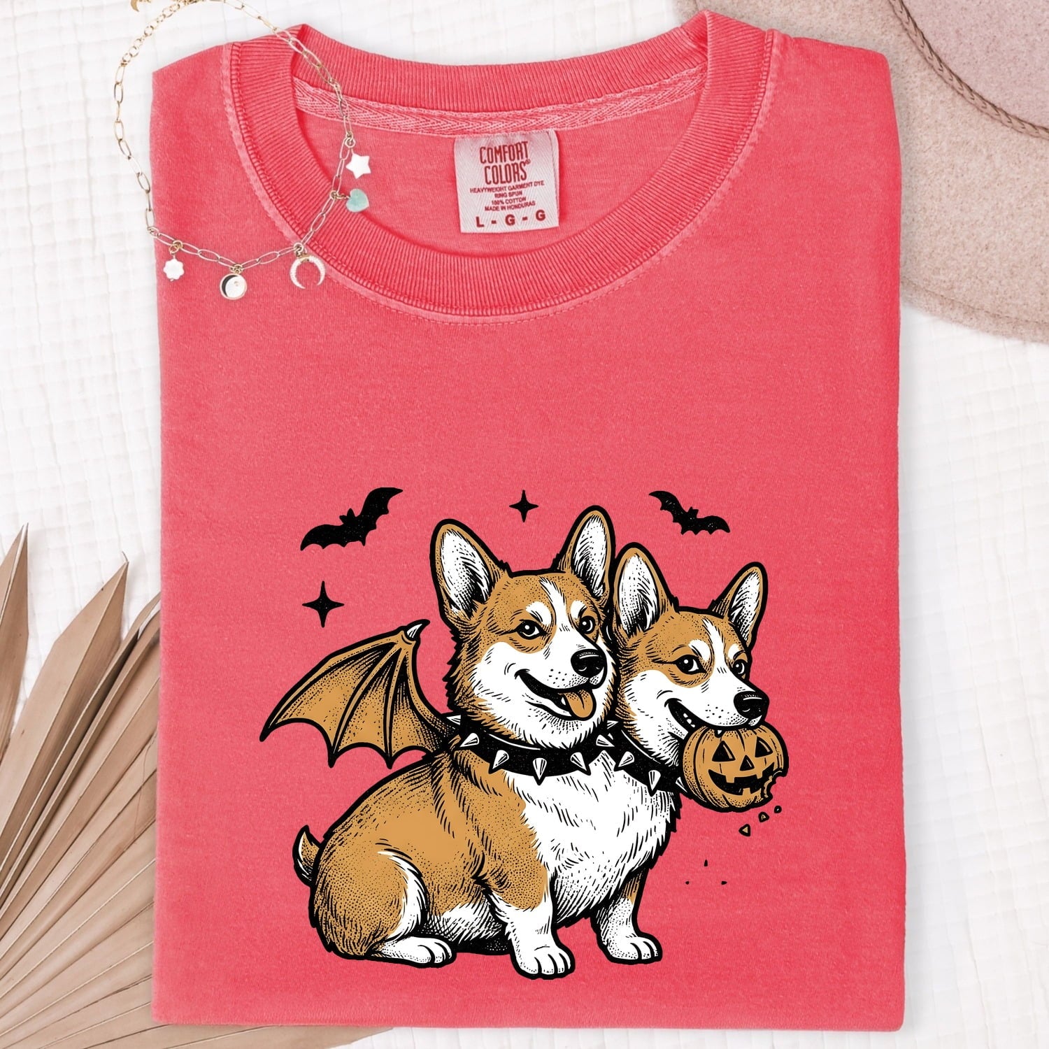 Halloween Corgi Shirt for Women – Spooky Line Art Dog Graphic Tee