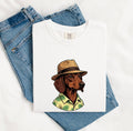 Dachshund Shirt for Women – Beach Hat Travel Wiener Dog Graphic Tee