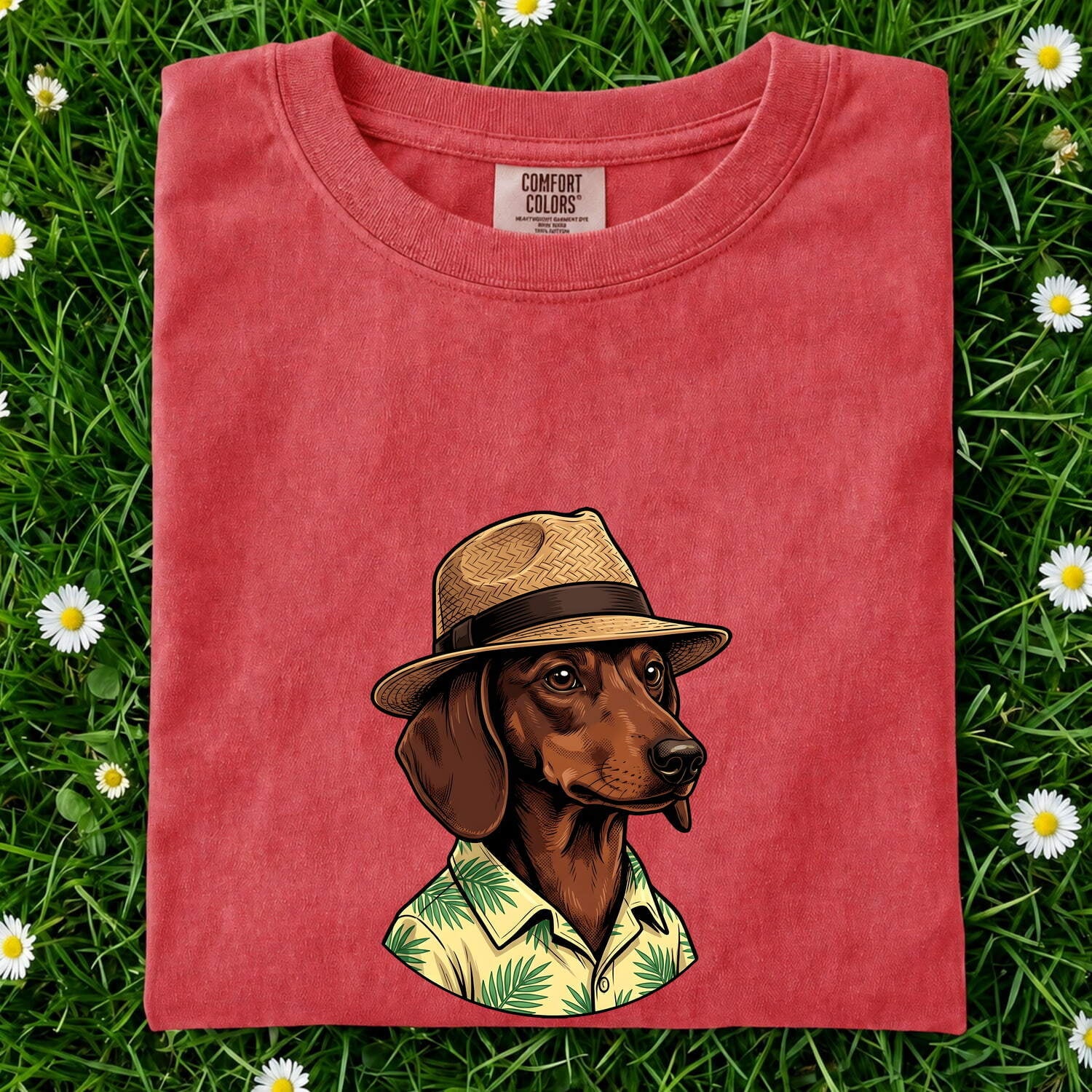 Dachshund Shirt for Women – Beach Hat Travel Wiener Dog Graphic Tee