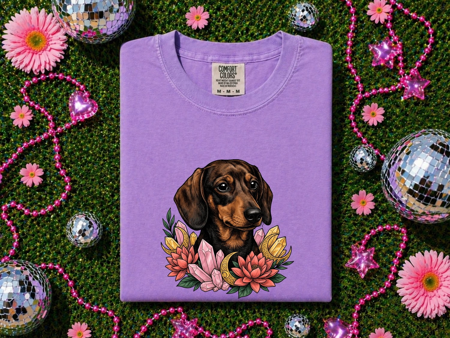 Dachshund Shirt for Women – Boho Garden Wiener Dog Graphic Tee