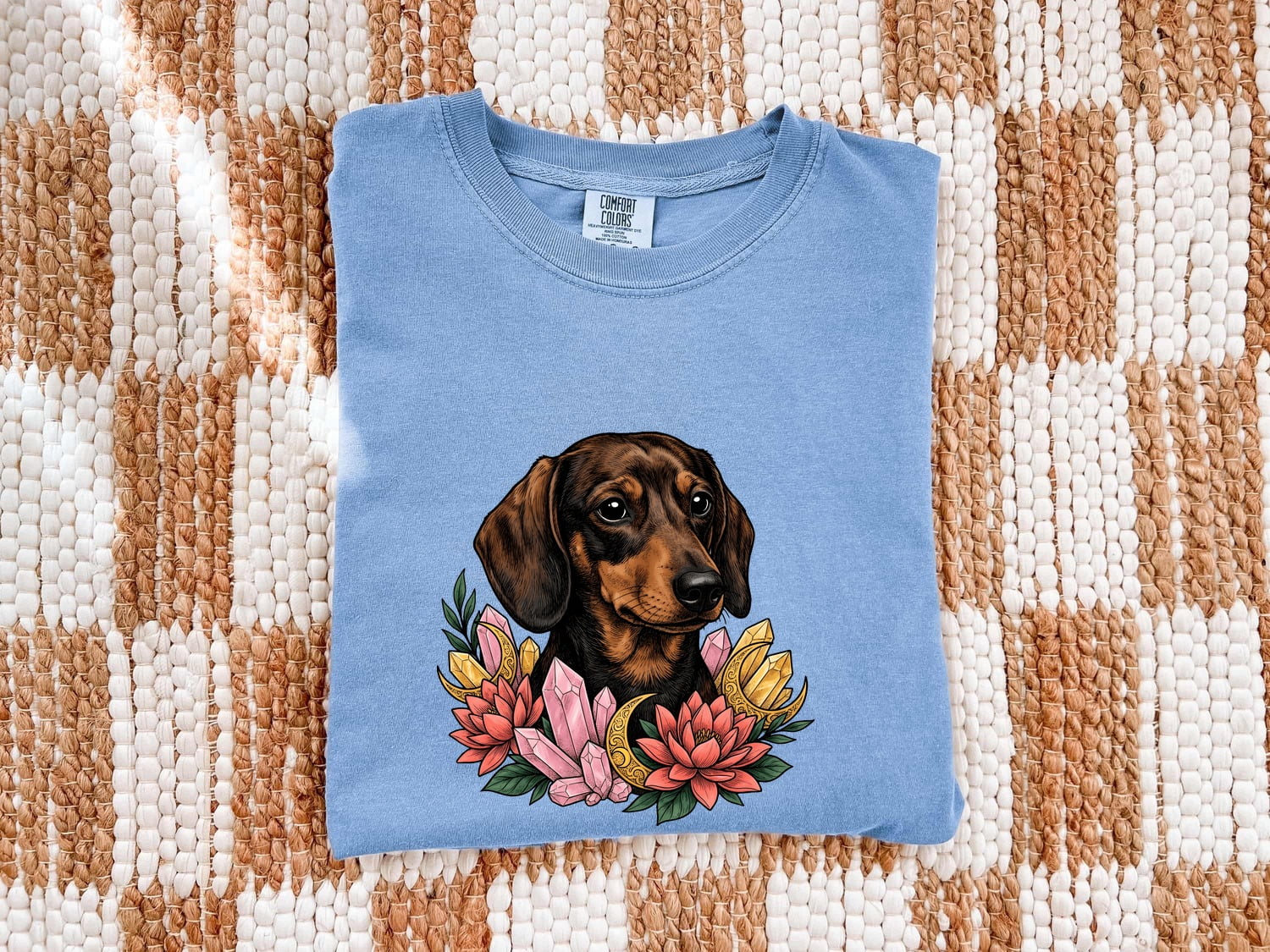 Dachshund Shirt for Women – Boho Garden Wiener Dog Graphic Tee