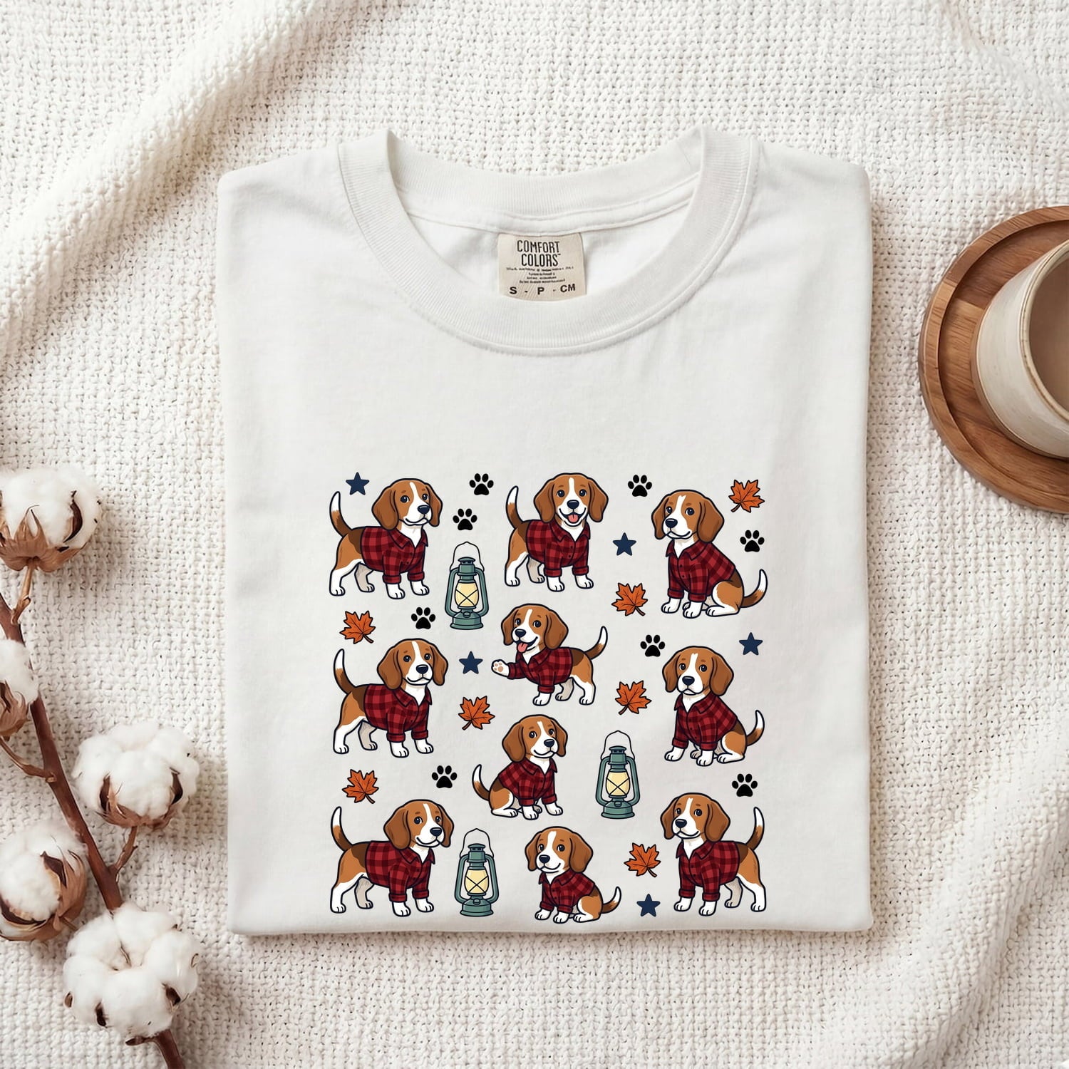 Beagle Shirt for Women – Autumn Cartoon Hound Dog Graphic Tee