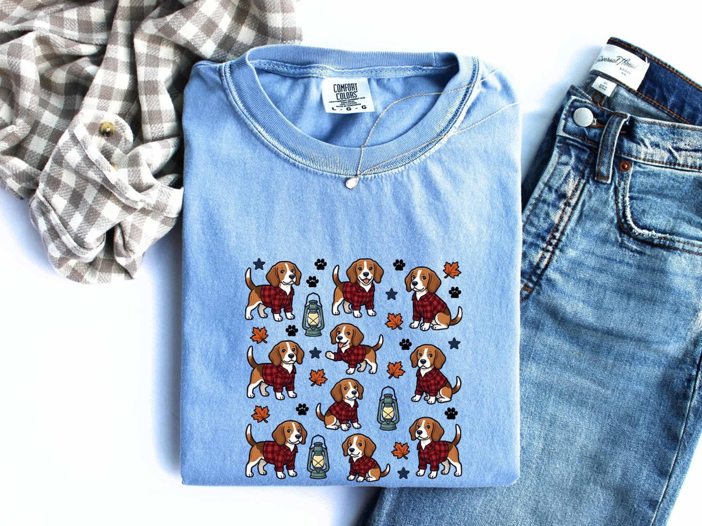 Beagle Shirt for Women – Autumn Cartoon Hound Dog Graphic Tee