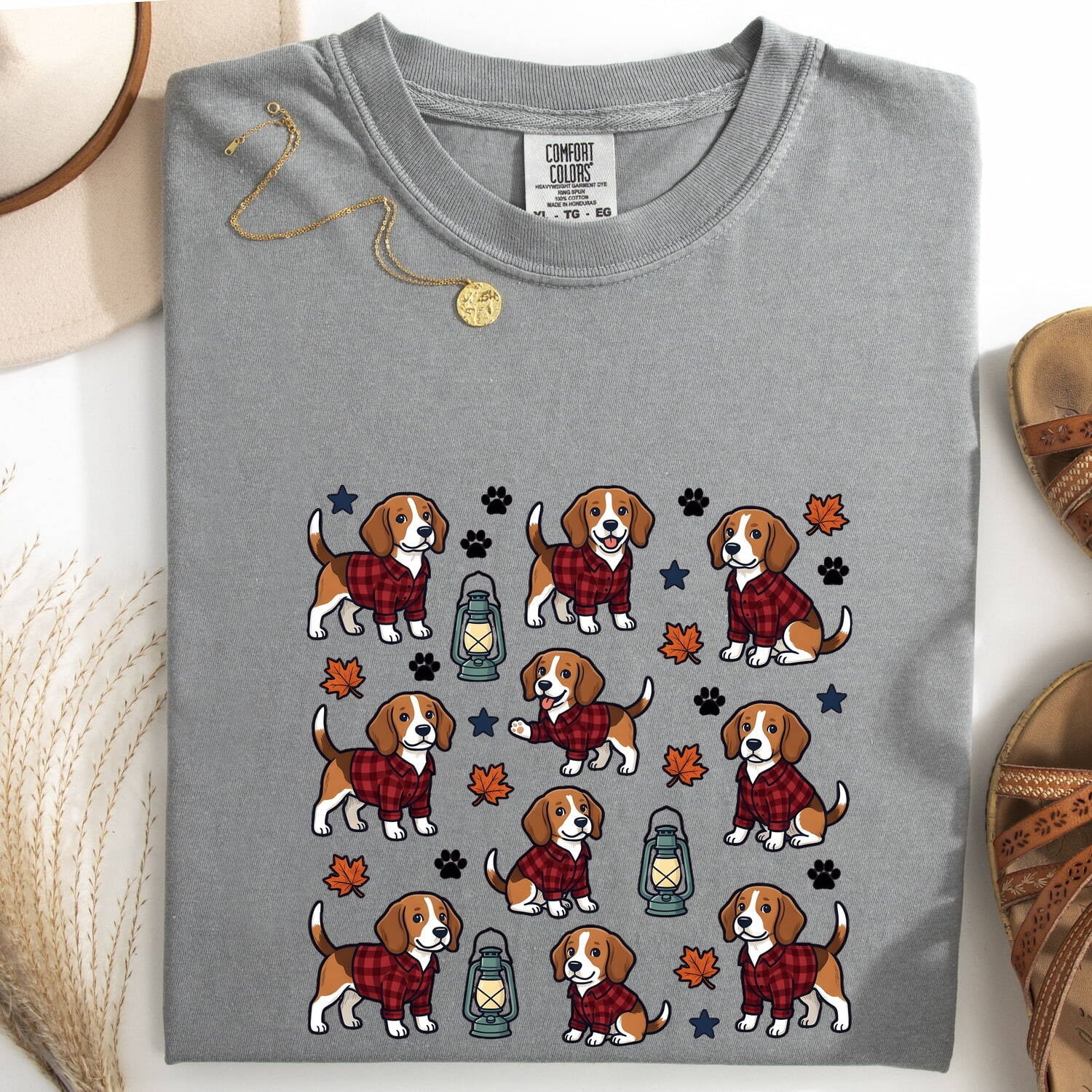 Beagle Shirt for Women – Autumn Cartoon Hound Dog Graphic Tee