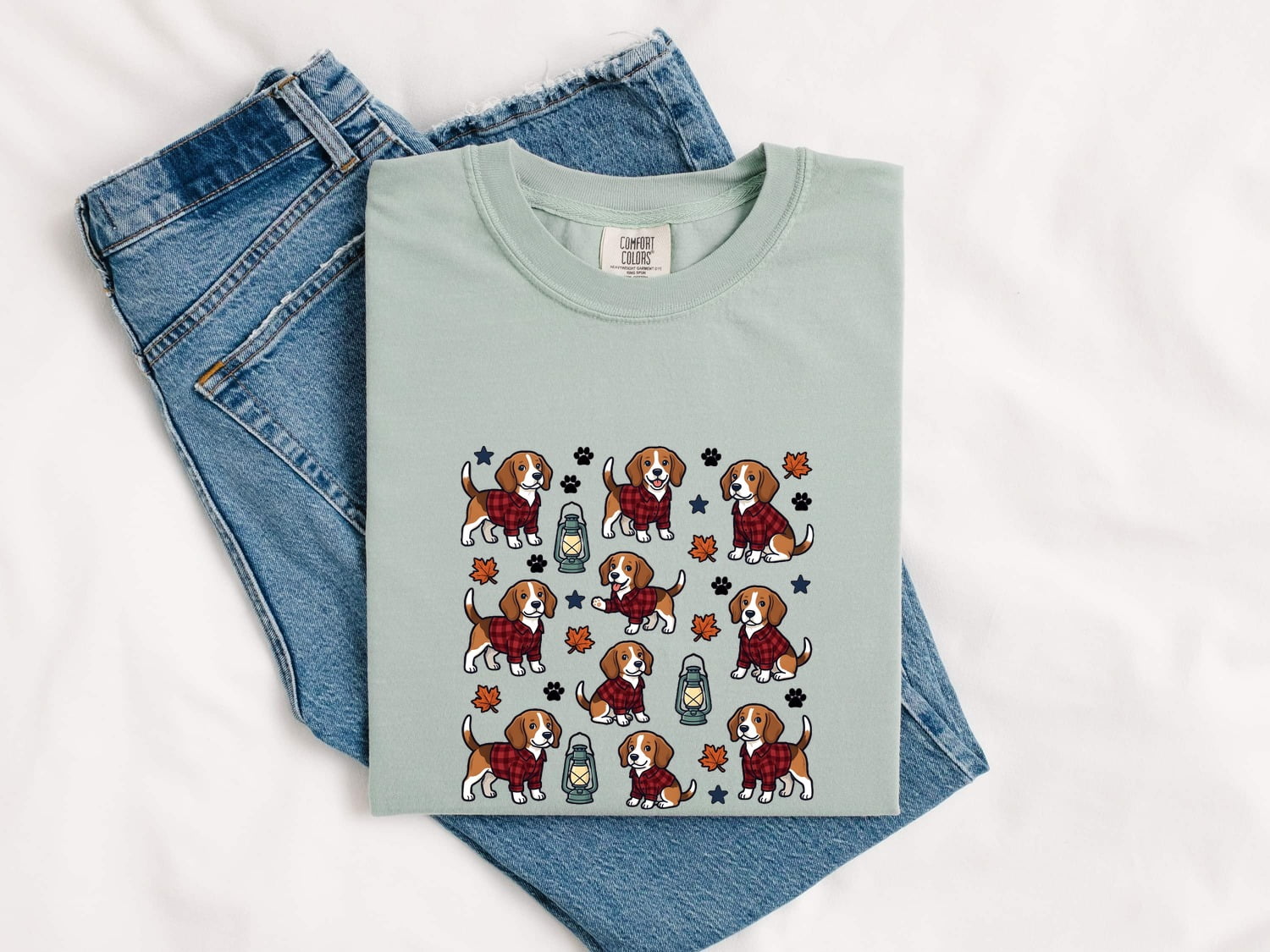 Beagle Shirt for Women – Autumn Cartoon Hound Dog Graphic Tee