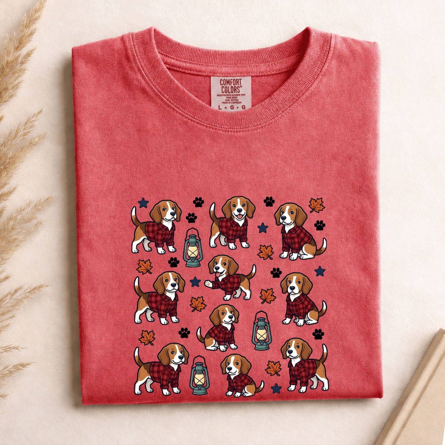 Beagle Shirt for Women – Autumn Cartoon Hound Dog Graphic Tee