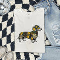 Dachshund Shirt for Women – Nature Leaf Art Wiener Dog Graphic Tee