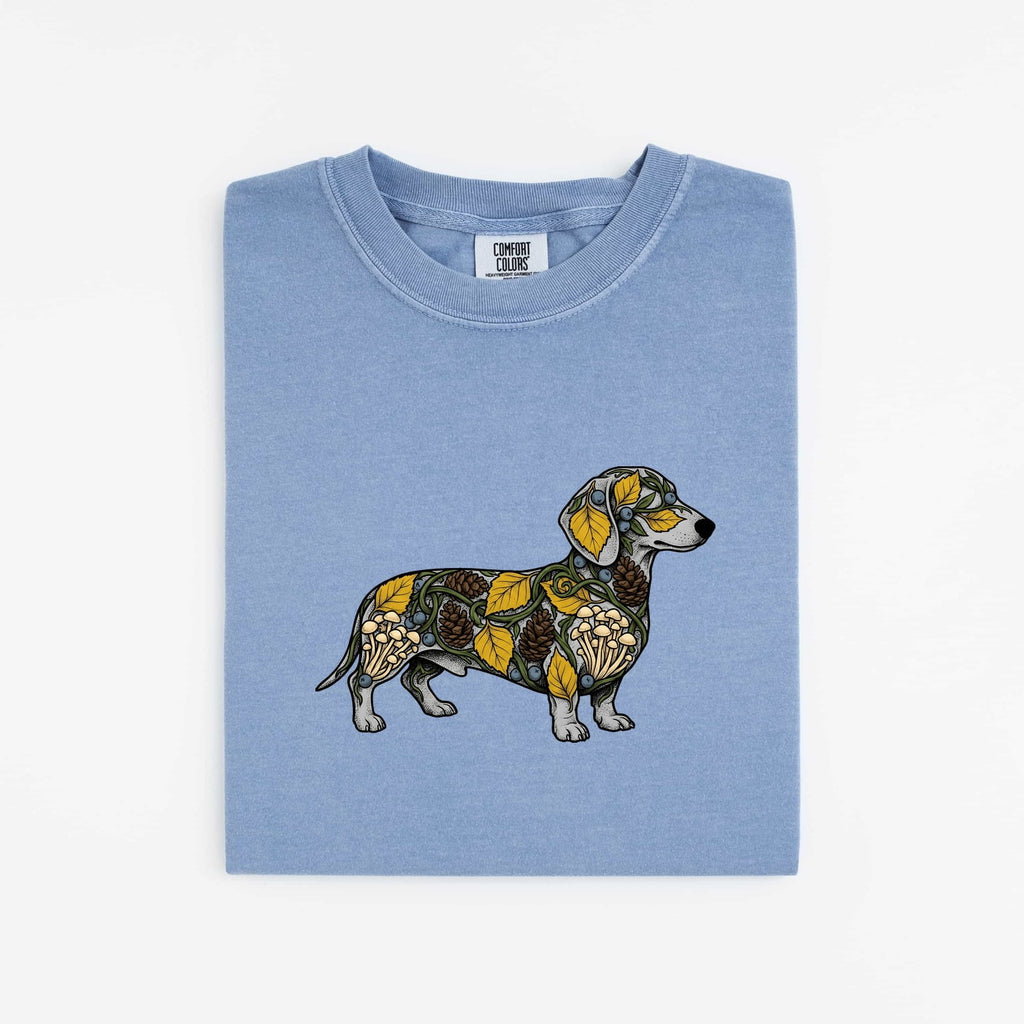 Dachshund Shirt for Women – Nature Leaf Art Wiener Dog Graphic Tee