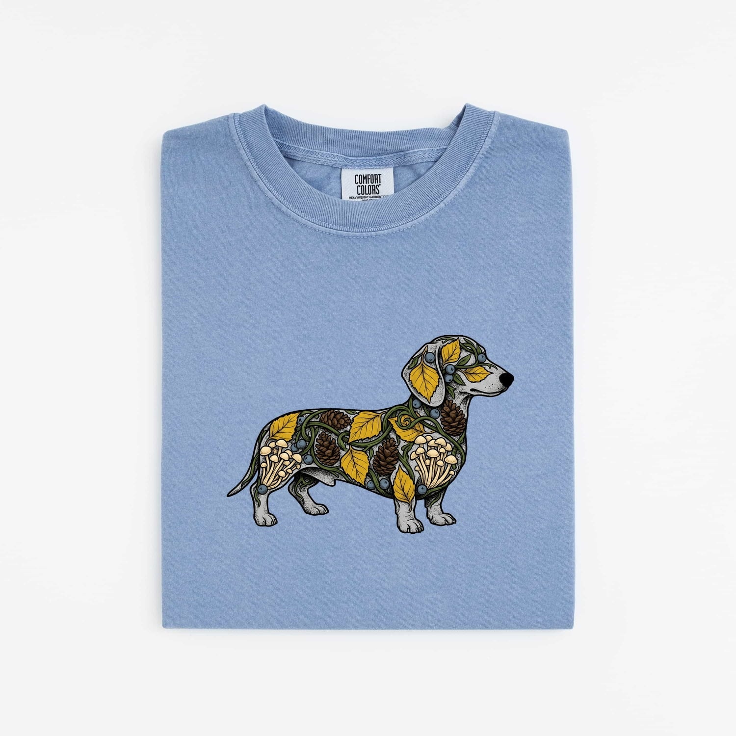 Dachshund Shirt for Women – Nature Leaf Art Wiener Dog Graphic Tee