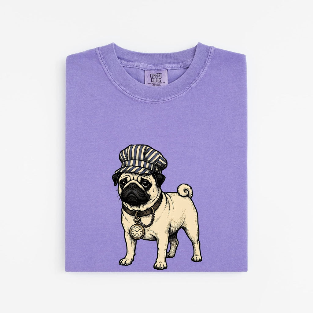 Pug Shirt for Women – Vintage Wildlife Ink Drawing Graphic Tee
