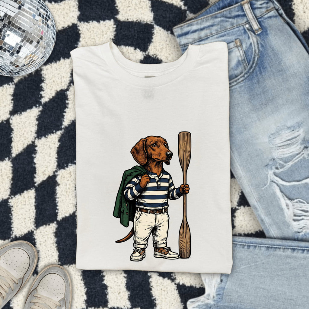 Dachshund Shirt for Women – Vintage Wiener Dog Hiking Graphic Tee