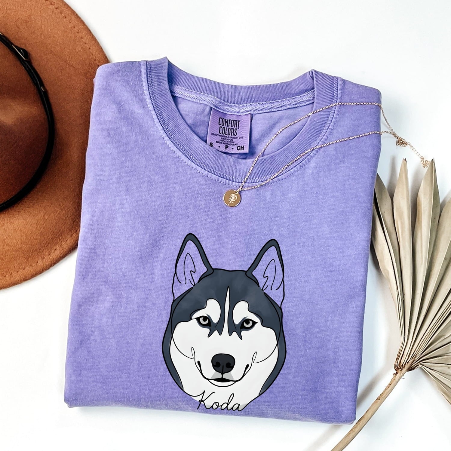 Husky Shirt for Women – Cute Siberian Husky Cartoon Graphic Tee