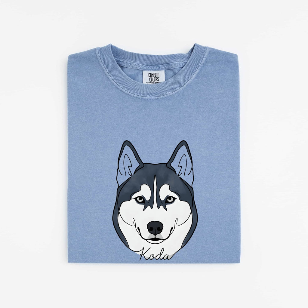 Husky Shirt for Women – Cute Siberian Husky Cartoon Graphic Tee