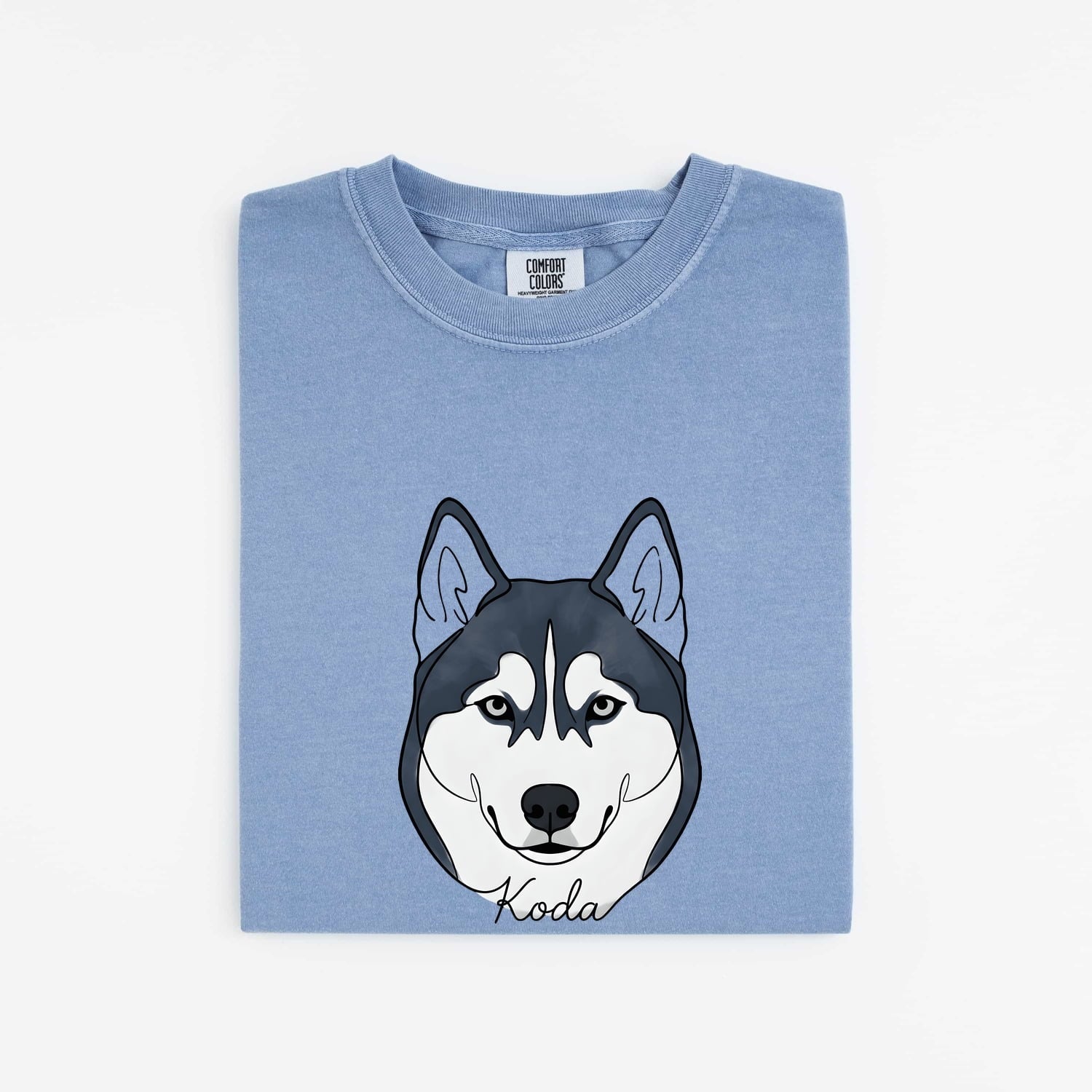 Husky Shirt for Women – Cute Siberian Husky Cartoon Graphic Tee