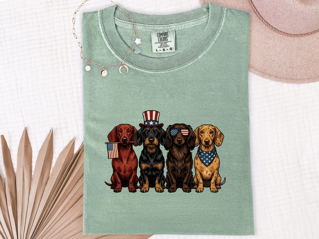 Patriotic Dachshund Shirt for Women – Vintage Wiener Dog Graphic Tee