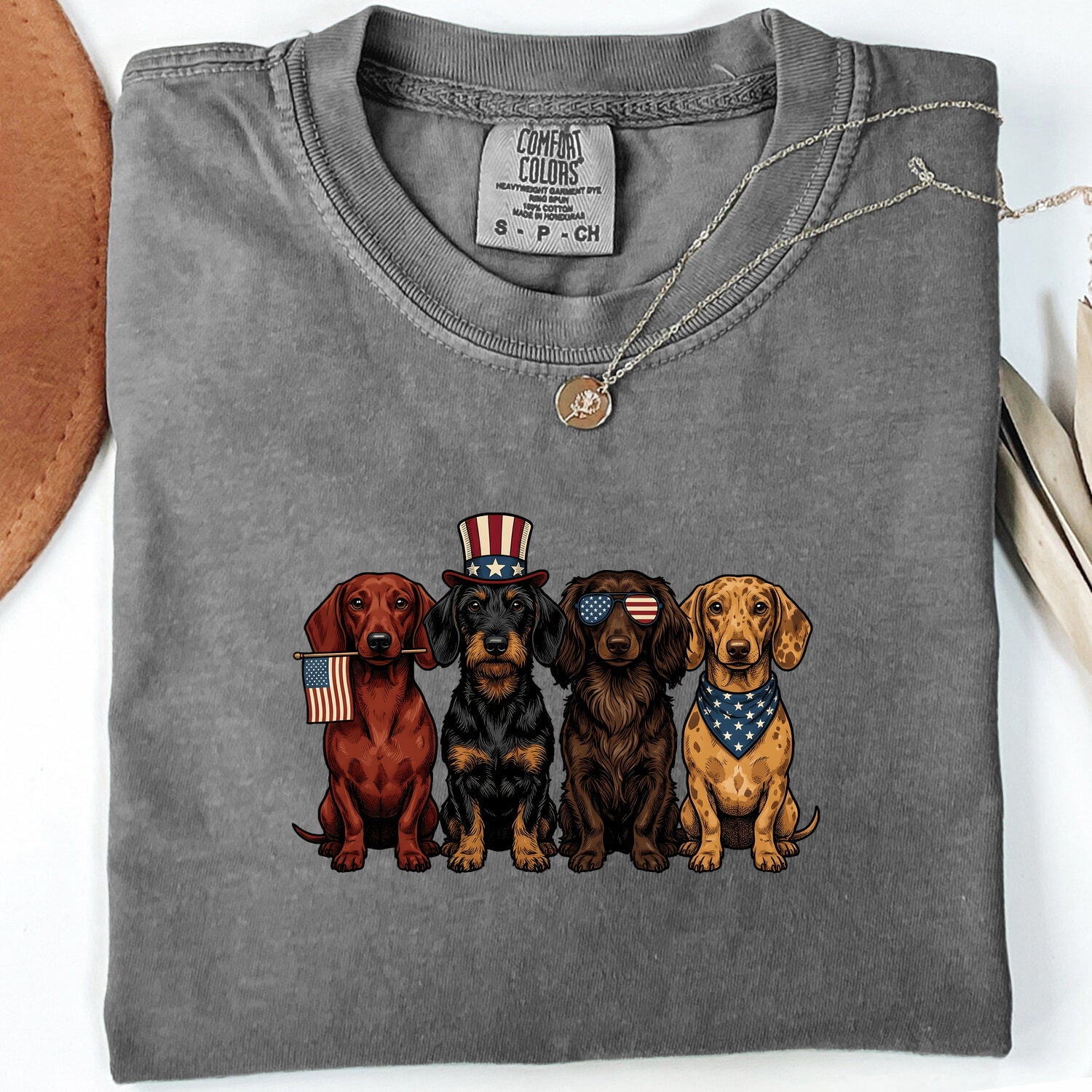 Patriotic Dachshund Shirt for Women – Vintage Wiener Dog Graphic Tee