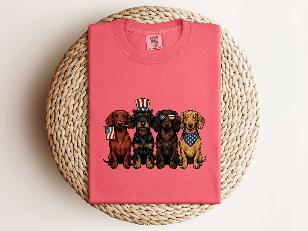 Patriotic Dachshund Shirt for Women – Vintage Wiener Dog Graphic Tee