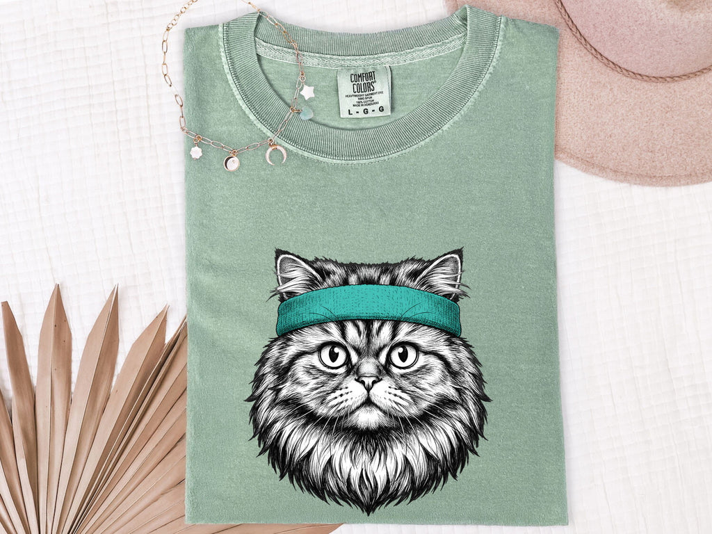 Hand Drawn Tabby Cat Tee – Vintage Kitty Shirt for Women