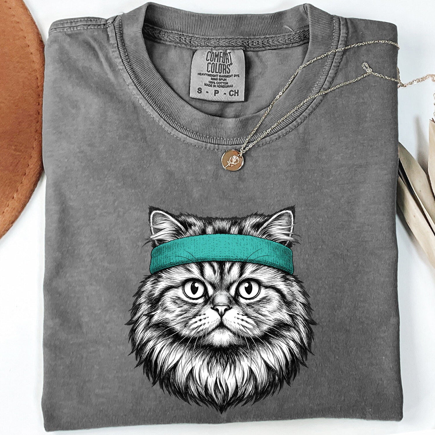 Hand Drawn Tabby Cat Tee – Vintage Kitty Shirt for Women