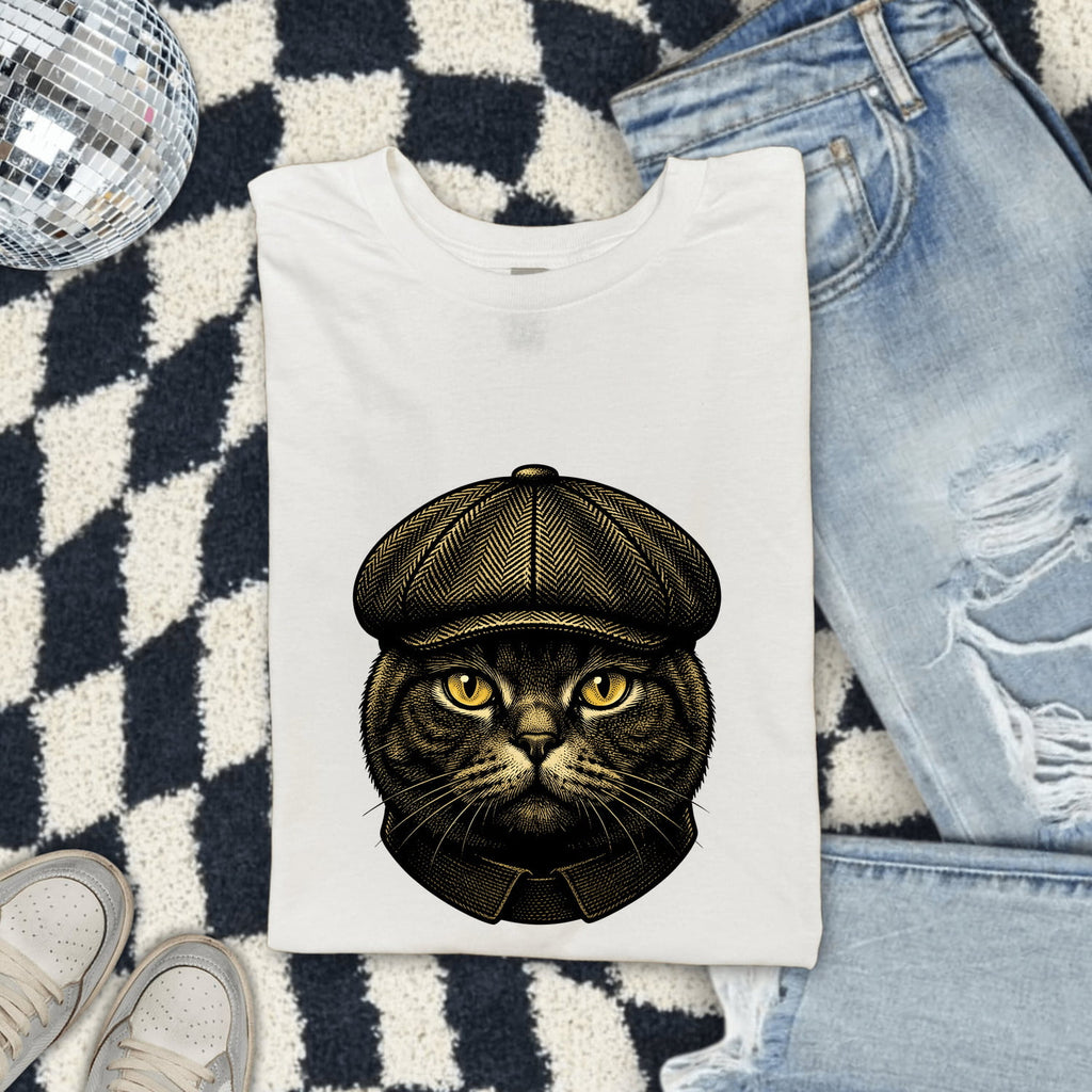 Tabby Cat Shirt for Women – Retro Striped Cat Graphic Tee