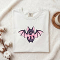 Charming Bat Shirt Halloween Pets Gift Women Anime Tee Flying Fox T-Shirt Spooky Fan Manga Tshirt Animal Graphic Marker Blush Bow Tshirt