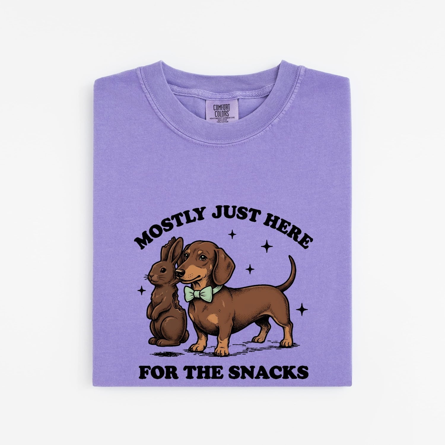 Easter Dachshund Shirt for Women – Retro Wiener Dog & Rabbit Graphic Tee