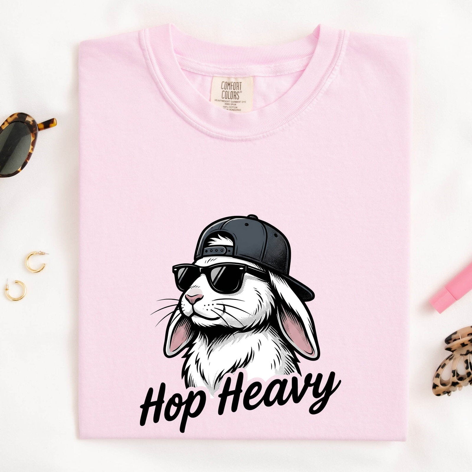 Bunny Eyeglasses Shirt Easter Pets Gift Women Funny Tee Rabbit Glasses T-Shirt Easter Fan Bunny Tshirt Humor Tshirt Animal Graphic Pet