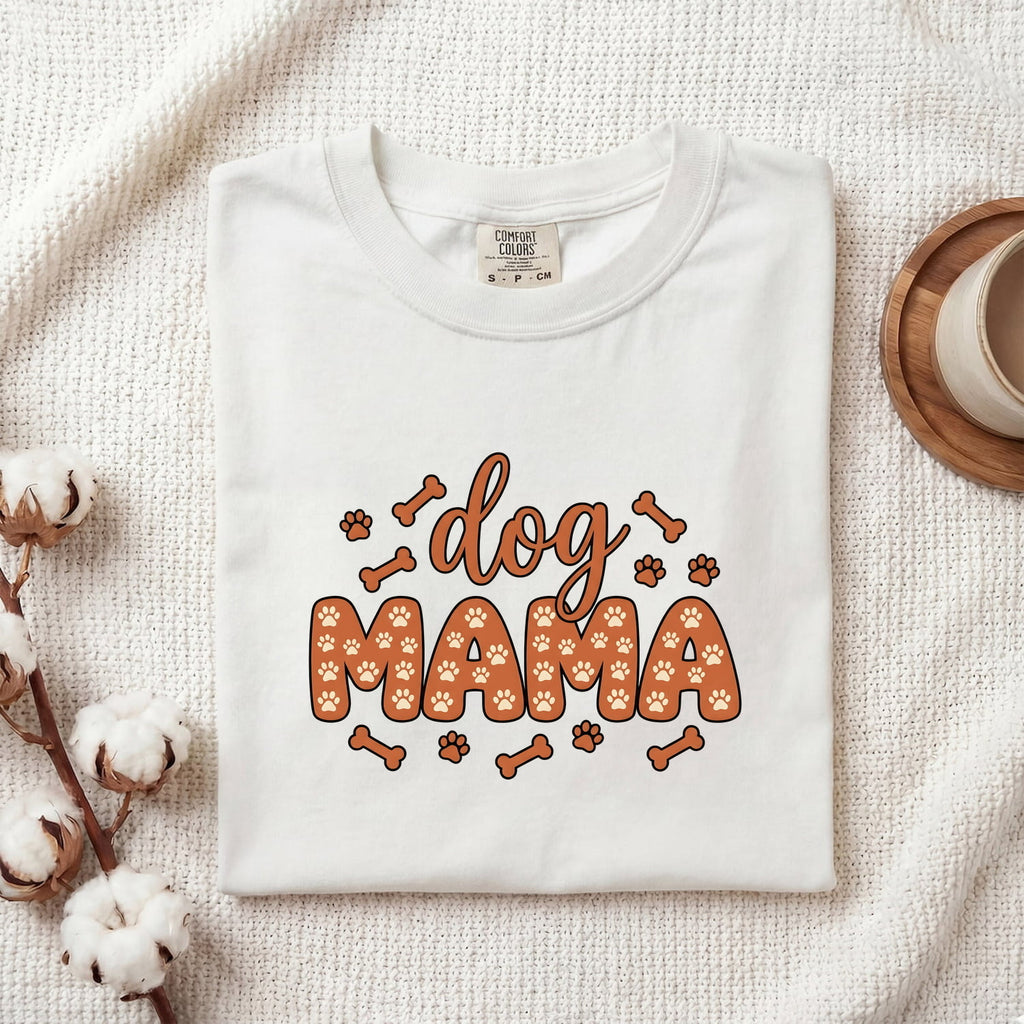 Dog Mom Shirt – Cute Cartoon Dog Paws Graphic Tee for Women