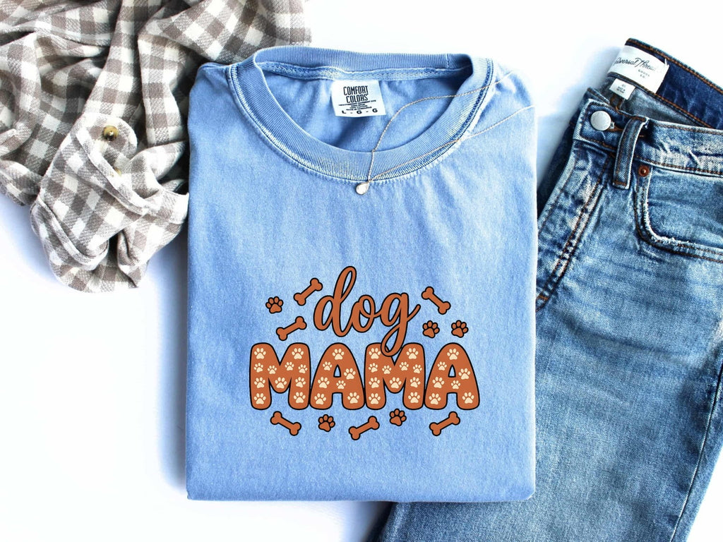Dog Mom Shirt – Cute Cartoon Dog Paws Graphic Tee for Women