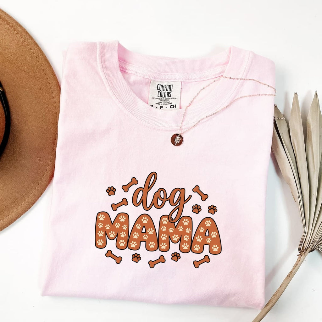 Dog Mom Shirt – Cute Cartoon Dog Paws Graphic Tee for Women