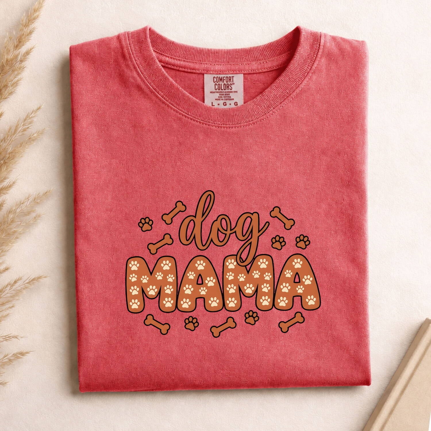 Dog Mom Shirt – Cute Cartoon Dog Paws Graphic Tee for Women
