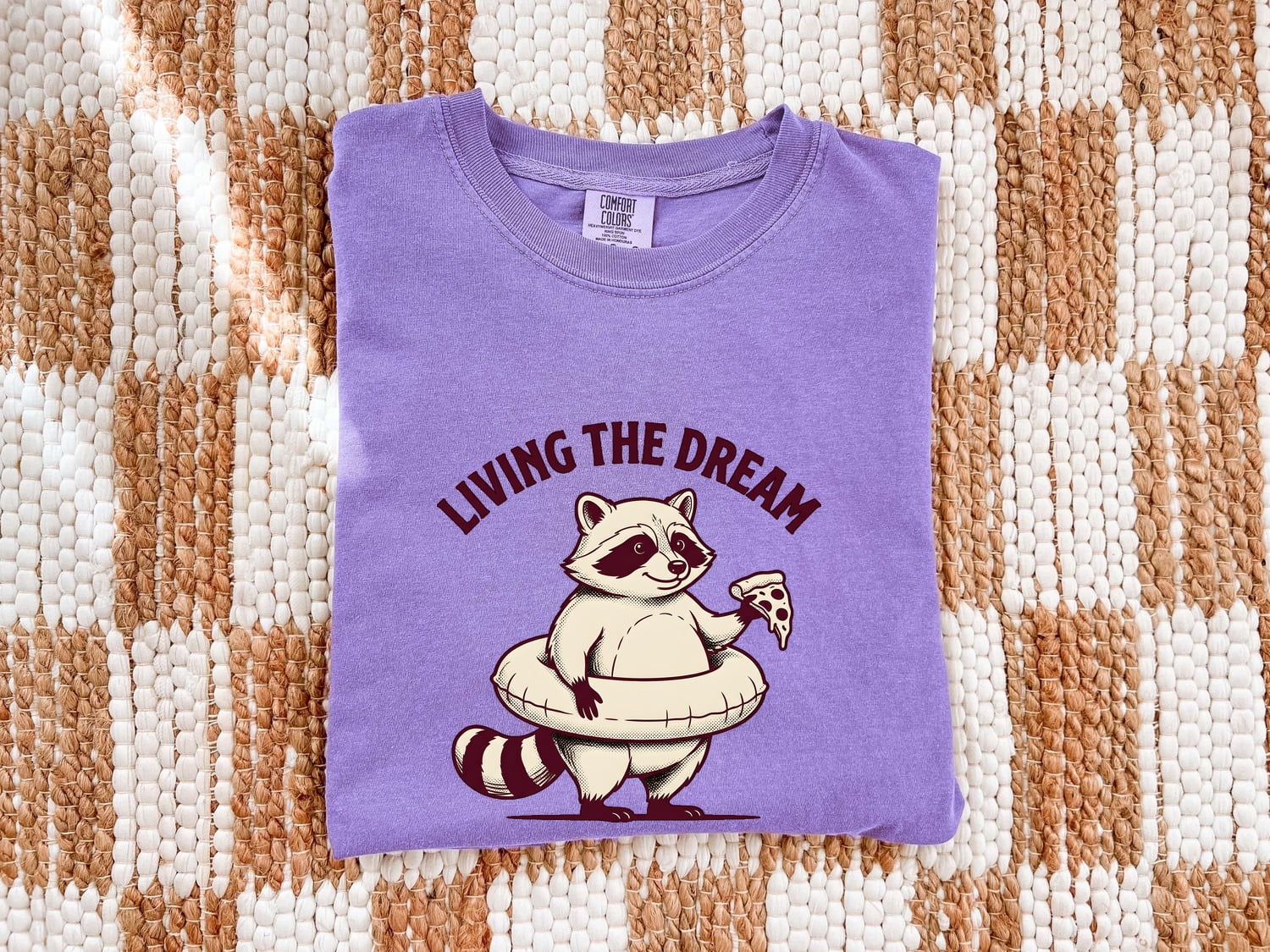 Raccoon Pizza Shirt Funny Pet Gift Women Anime Tee Pizza T-Shirt Humor Fan Cartoon Tshirt Animal Graphic Hand Drawn Pool Ring Tshirt