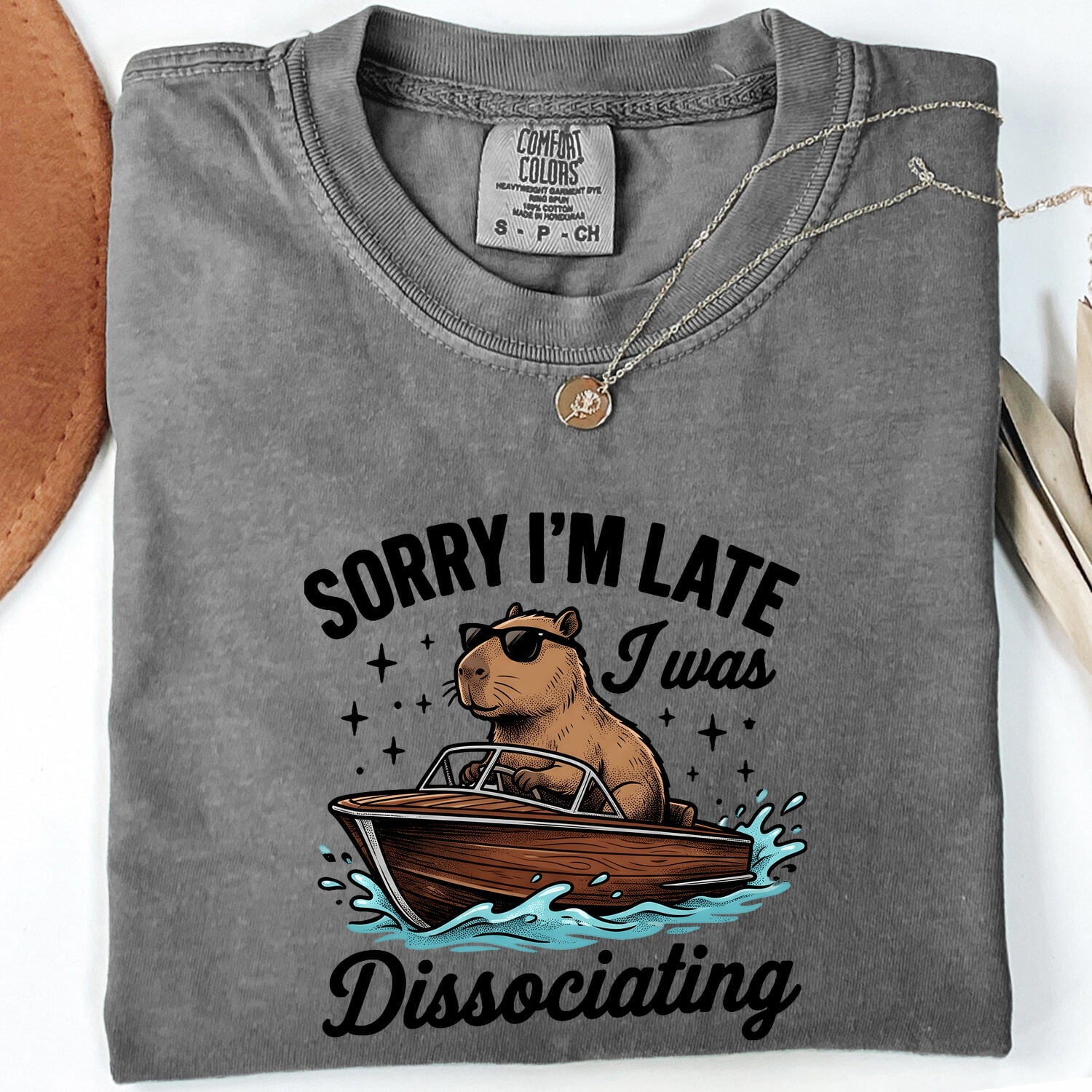 Capybara Canoe Shirt Funny Pets Gift Women Animated Tee Rodent T-Shirt Humor Fan Cartoon Tshirt Animal Graphic Classic Eyeglasses Tshirt