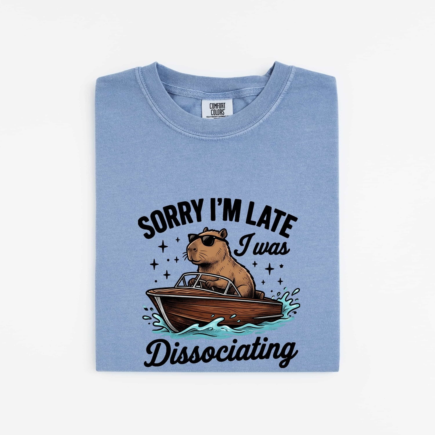 Capybara Canoe Shirt Funny Pets Gift Women Animated Tee Rodent T-Shirt Humor Fan Cartoon Tshirt Animal Graphic Classic Eyeglasses Tshirt