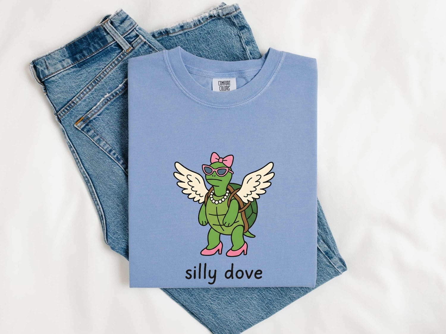 Turtle Wings Shirt Funny Pet Gift Women Animated Tee Torso T-Shirt Humor Fan Cartoon Tshirt Animal Graphic Quirky Cool Glasses Tshirt