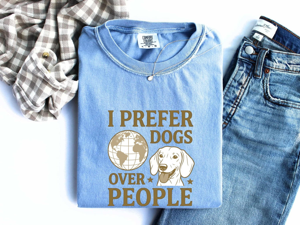 Dog Mom Graphic Tee – Vintage Dog Face Globe Shirt for Women