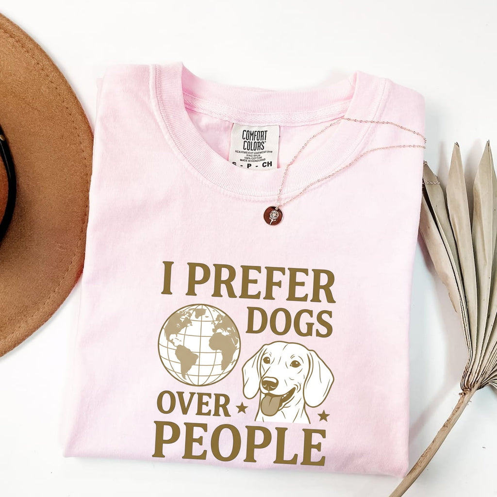 Dog Mom Graphic Tee – Vintage Dog Face Globe Shirt for Women