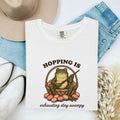 Frog Basket Shirt Easter Pets Gift Women Rustic Tee Wicker T-Shirt Easter Fan Handmade Tshirt Animal Graphic Pencil Drawing Eggs Tshirt