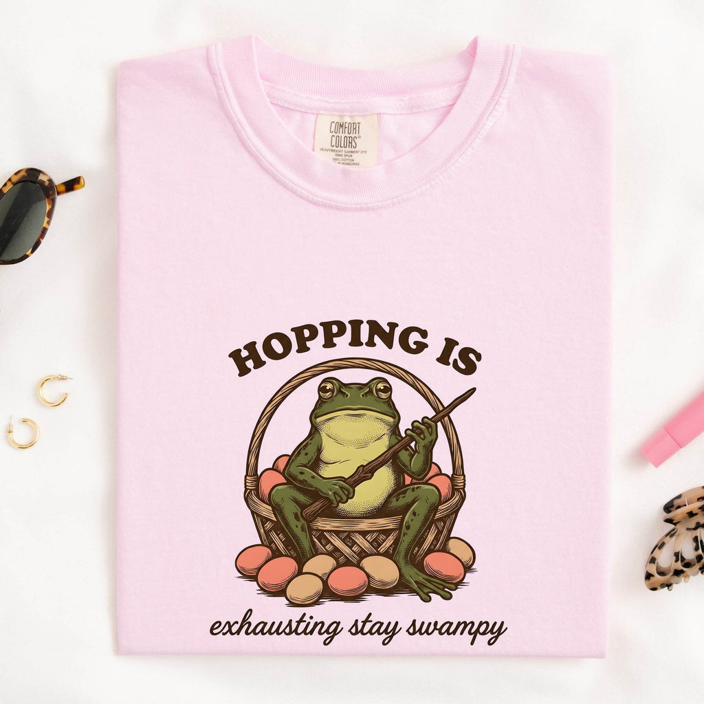 Frog Basket Shirt Easter Pets Gift Women Rustic Tee Wicker T-Shirt Easter Fan Handmade Tshirt Animal Graphic Pencil Drawing Eggs Tshirt