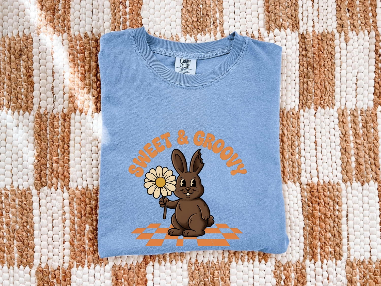 Hare Blossom Shirt Easter Pets Gift Women Classic Tee Rabbit T-Shirt Easter Fan Bunny Tshirt Animal Graphic Animated Grid Tshirt
