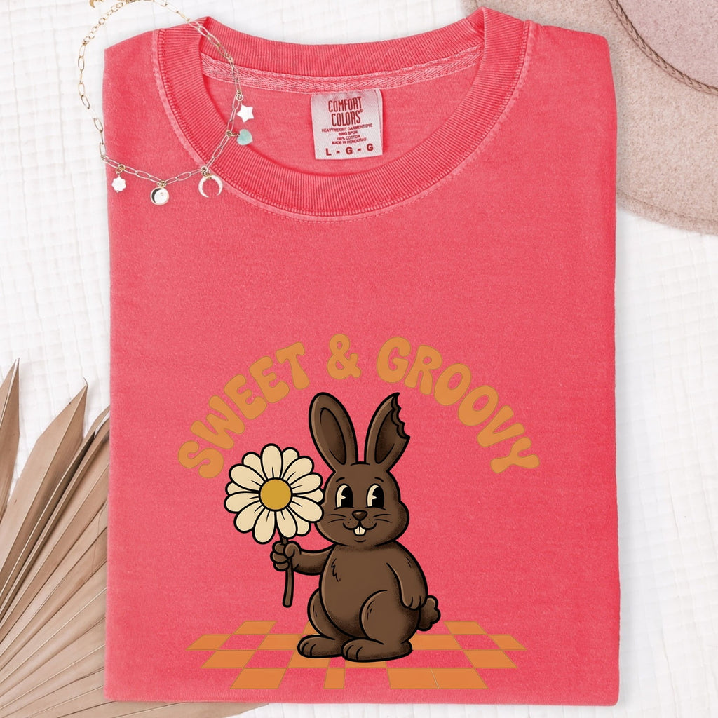 Hare Blossom Shirt Easter Pets Gift Women Classic Tee Rabbit T-Shirt Easter Fan Bunny Tshirt Animal Graphic Animated Grid Tshirt