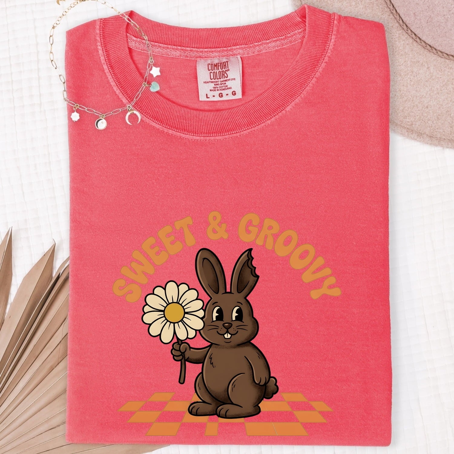 Hare Blossom Shirt Easter Pets Gift Women Classic Tee Rabbit T-Shirt Easter Fan Bunny Tshirt Animal Graphic Animated Grid Tshirt