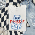 Cat Shades Shirt Cat Humor Gift Women Hand Drawn Tee Sunglasses T-Shirt Kitty Fan Illustrated Tshirt Funny Graphic Retro Large Font Tshirt