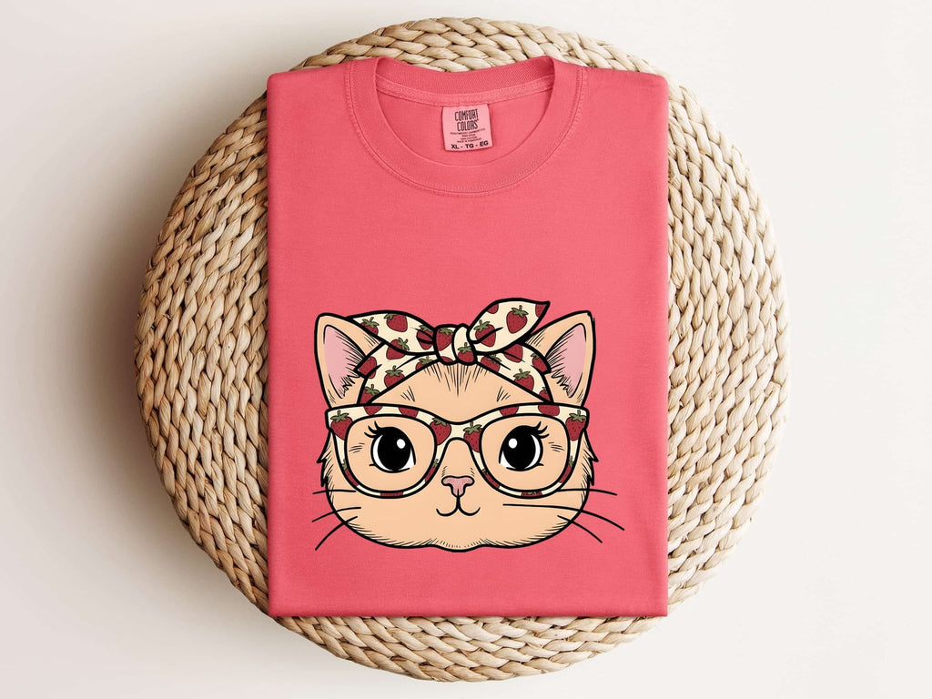 Cat Face Shirt Easter Cat Gift Women Cute Tee Kitten T-Shirt Easter Fan Feline Tshirt Adorable Graphic Cat Lady Illustration Hand Drawn