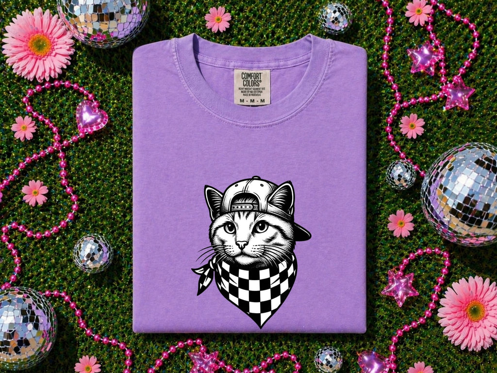 Cat Scarf Shirt Cat Urban Clothing Gift Women Sketch Tee Feline T-Shirt Cat Fan Drawing Tshirt Retro Snapback Hat Tshirt