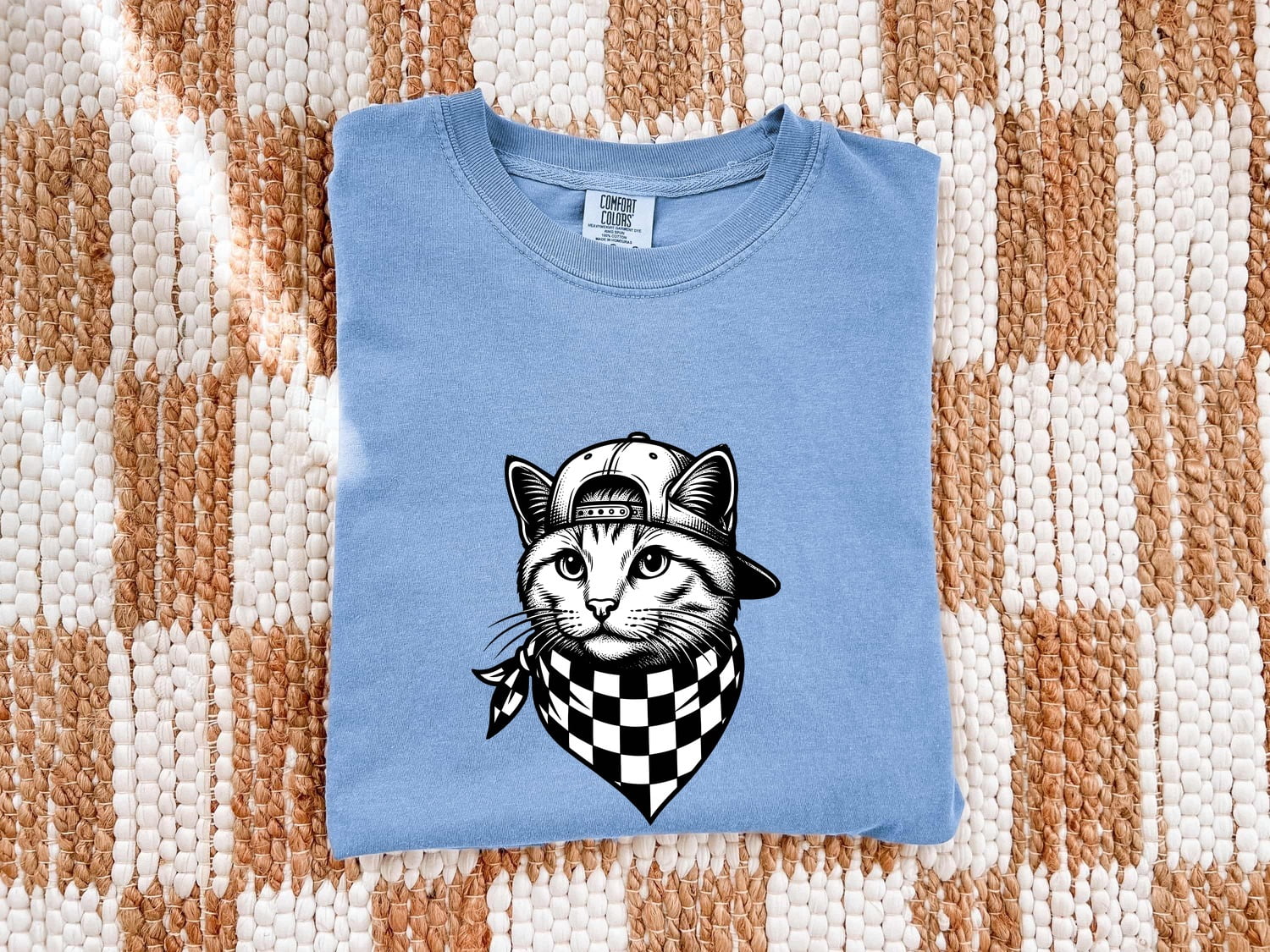 Cat Scarf Shirt Cat Urban Clothing Gift Women Sketch Tee Feline T-Shirt Cat Fan Drawing Tshirt Retro Snapback Hat Tshirt