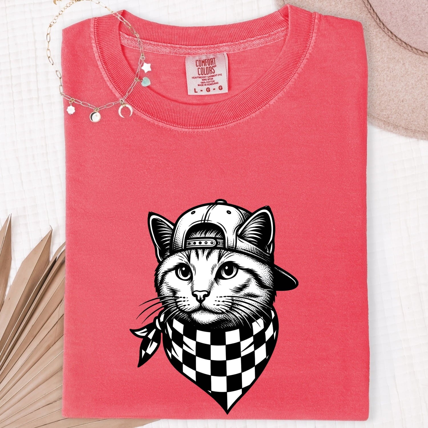 Cat Scarf Shirt Cat Urban Clothing Gift Women Sketch Tee Feline T-Shirt Cat Fan Drawing Tshirt Retro Snapback Hat Tshirt