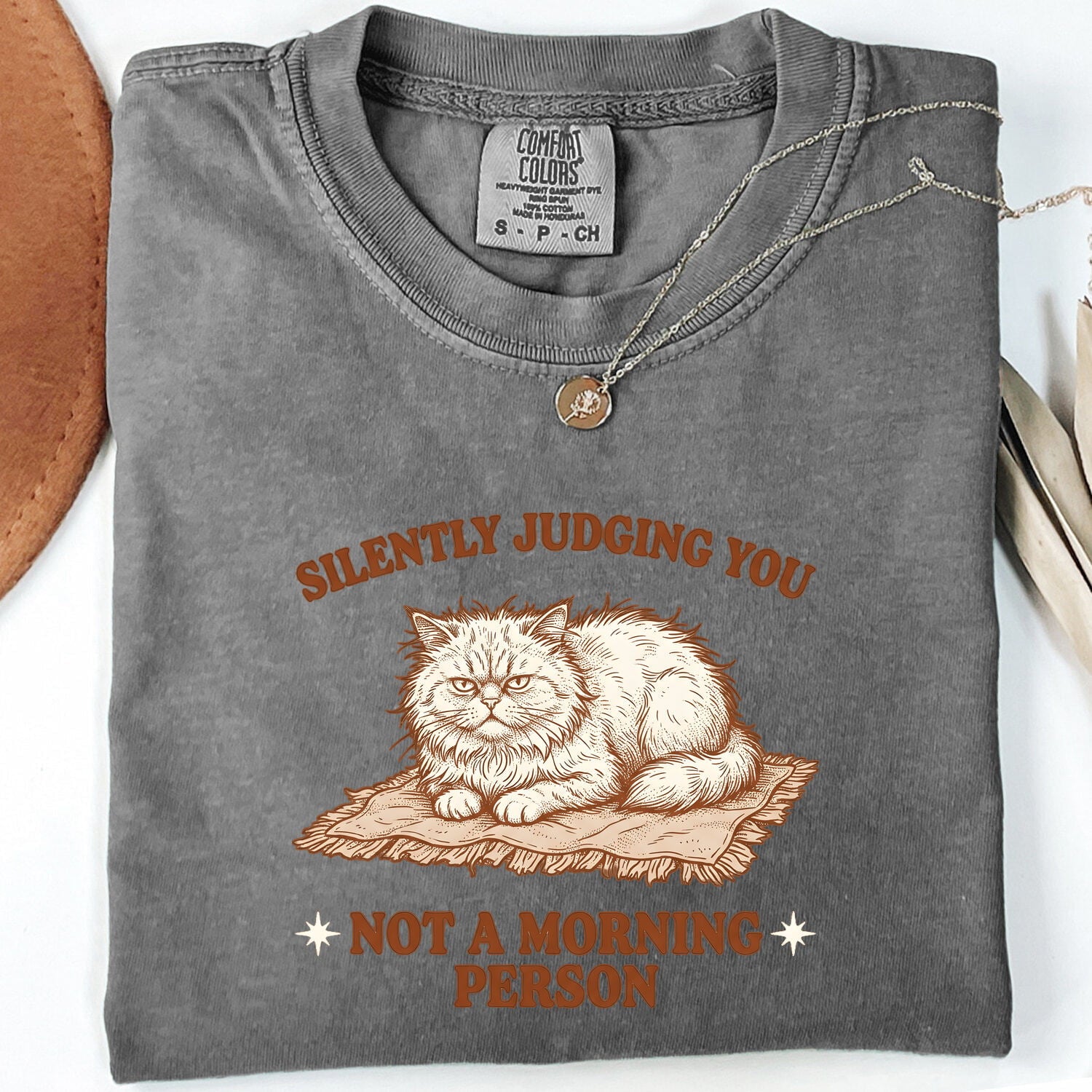 Grumpy Cat Shirt for Women – Retro Hand Drawn Blanket Kitty Graphic Tee