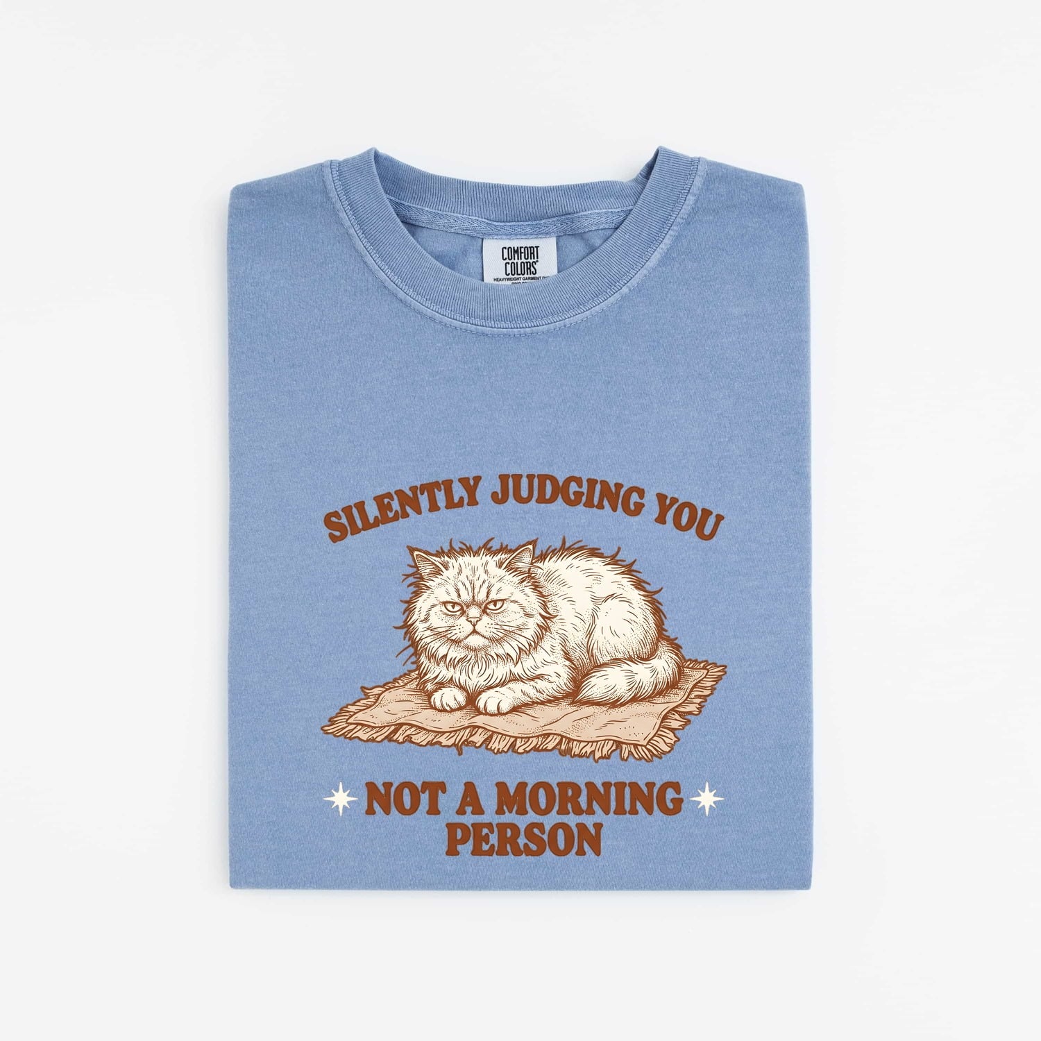 Grumpy Cat Shirt for Women – Retro Hand Drawn Blanket Kitty Graphic Tee